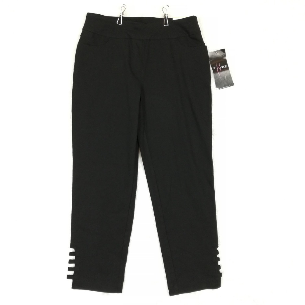 Slim-sation Multiples Womens Pants Crop Black Tummy Control Slimming 4 New